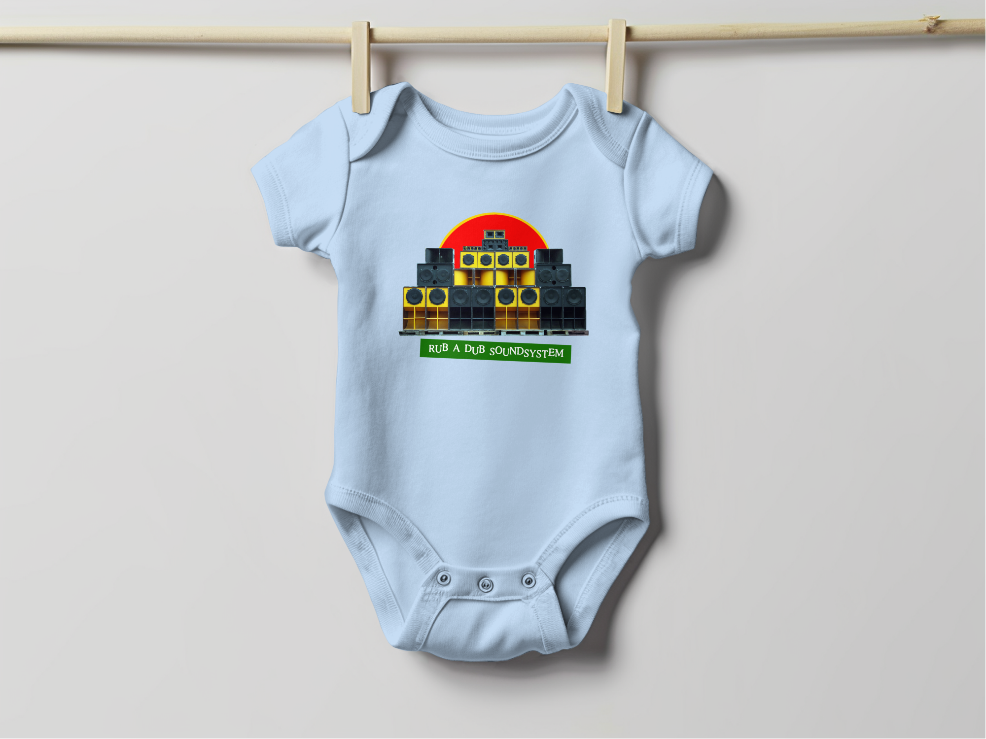 Rub -A- Dub Sound System Bodysuit Baby Blue