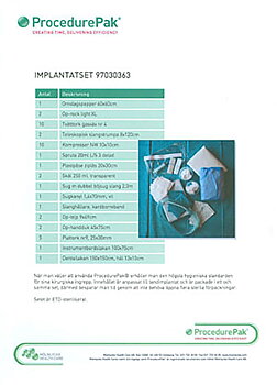 Implantatset, ETO- steriliserat.