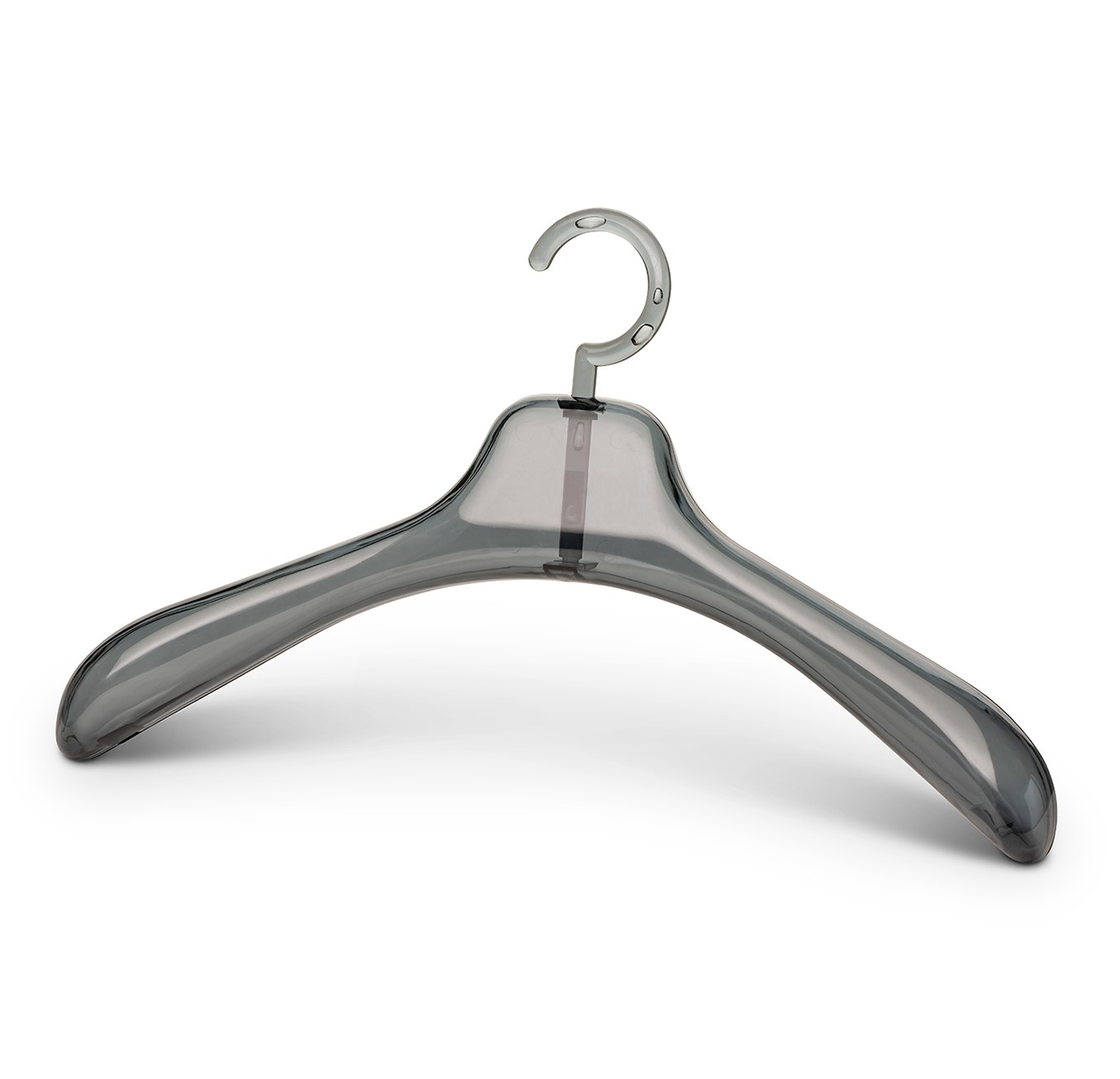 Galge för kappor / rockar,  Wide Shoulder, PALASET RONDA PREMIUM,  42 cm, Transparent grå
