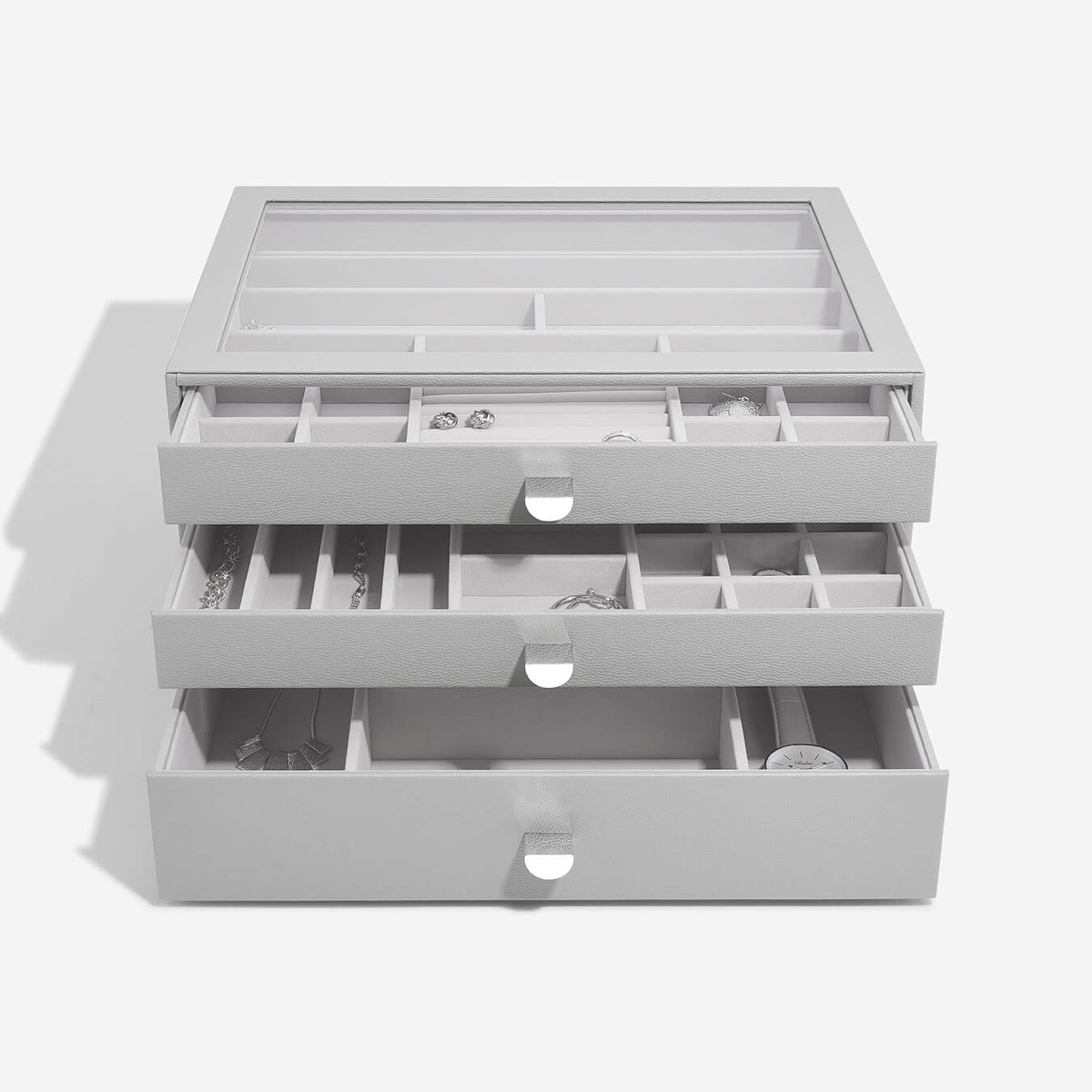 Minibyrå för smycken, 3 lådor, SUPERSIZE STACKERS DRAWERS,  Pebble Grey