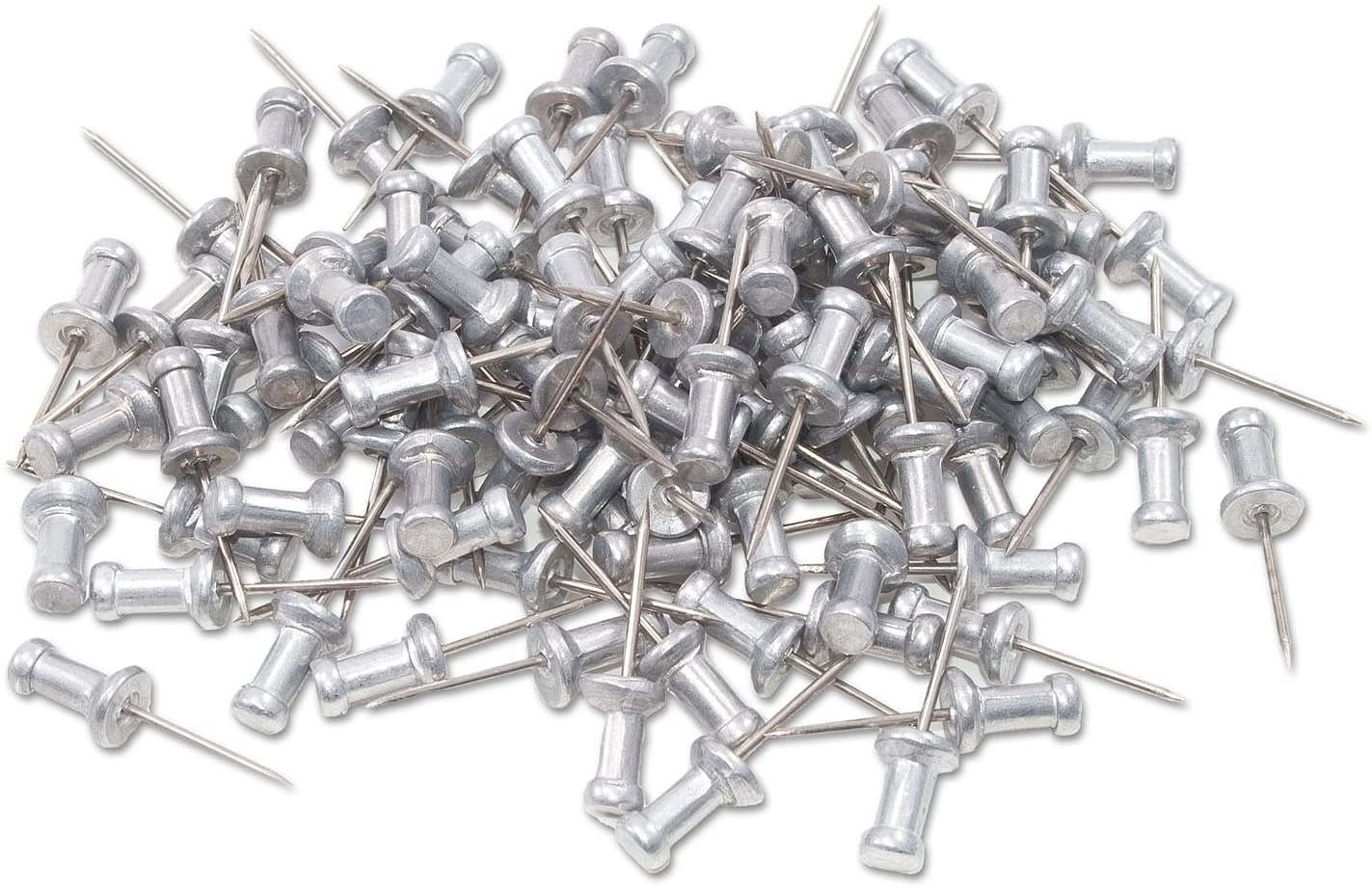 Aluminium Push Pins, Set of 12, DESKSTORE ALUPIN, Silver - Förvara