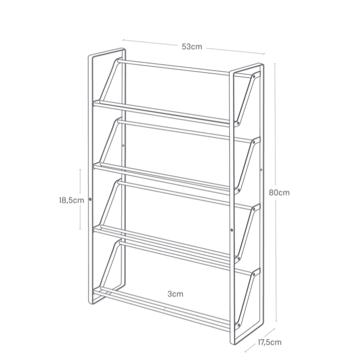 Slanted shoe rack dimensions sale