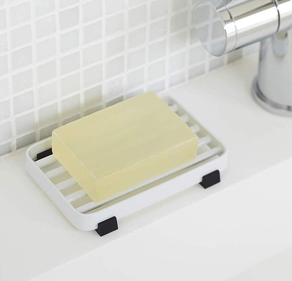 F rvara Soap tray in metal TOWER Yamazaki White