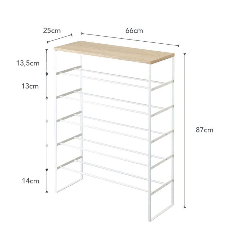 F rvara Shoe Rack 6 Tiered TOWER WOOD TOP 66 x 25 x H 87 cm