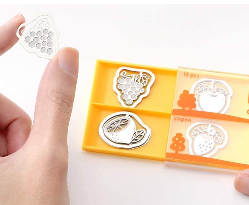 Gem i form av frukter  E-CLIPS - FRUIT, 16 st, Midori, Silver