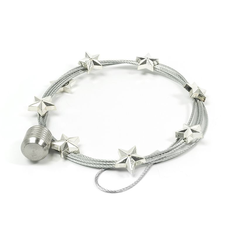 Magnetisk korthållare med 8 stjärnmagneter, Lodrät, STAR PHOTO WIRE, H 150 cm, Silver