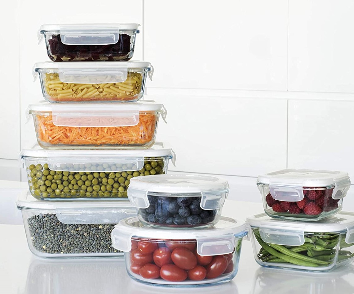 Förvara Glas Container, vent lid, 850ml, PEBBLY COOK & STORE, Clear