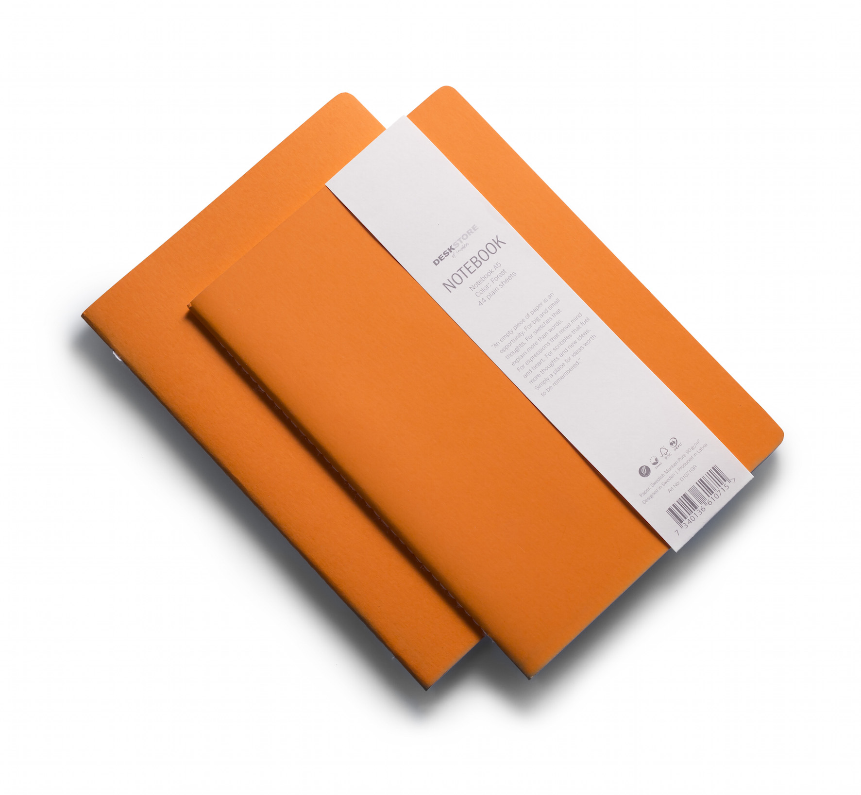 Anteckningsböcker, 2 st, MUNKEN PURE  NOTE BOOK ORANGES A5, orange