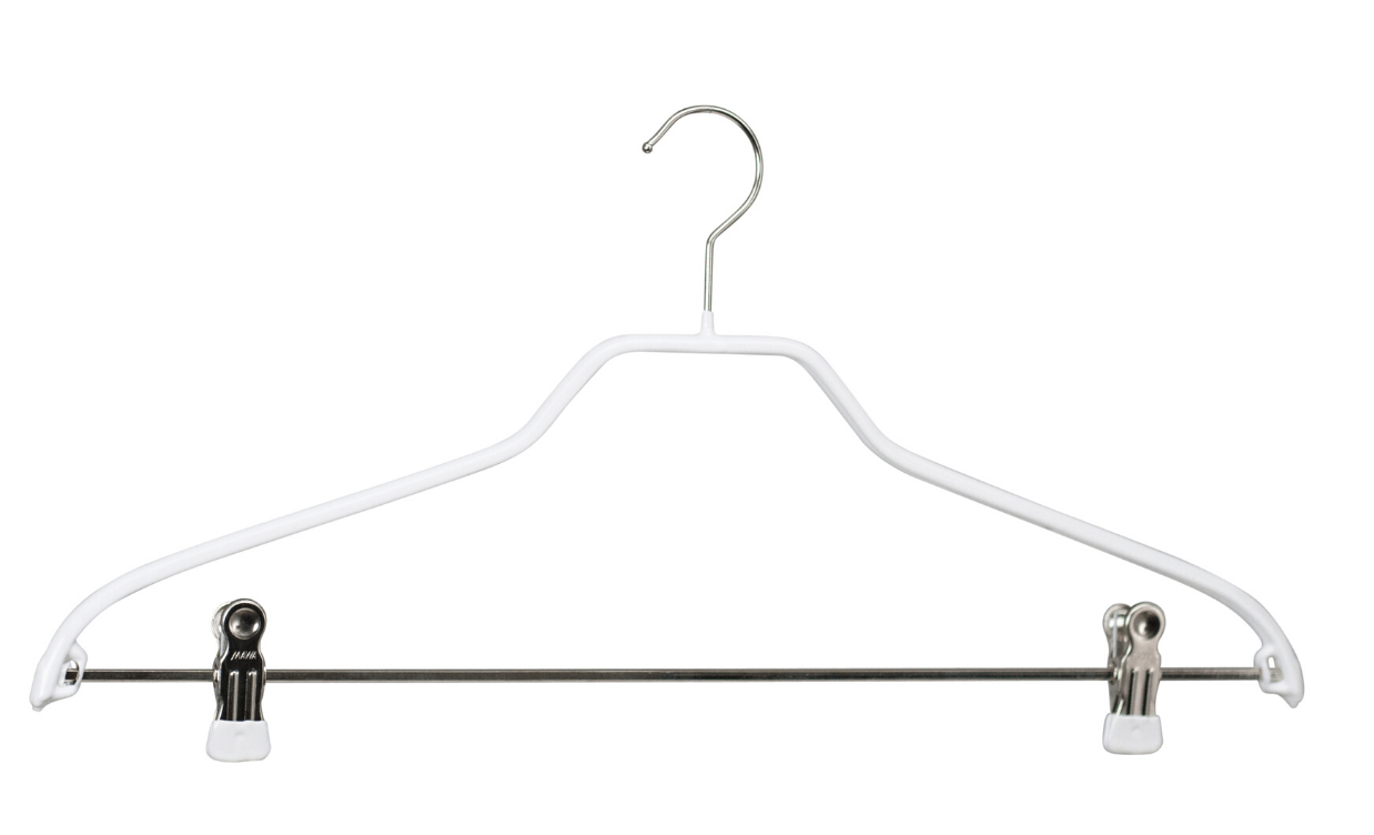 Förvara - Hanger with Clips, Space Saving, MAWA SILHOUETTE KLAMMERN, 41 cm,  White / Silver