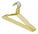 Space saving hangers, anti slip, Set of 5, GIALLO, Yellow
