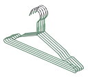 Space saving hangers, anti slip, Set of 5, GIALLO, Mint Green