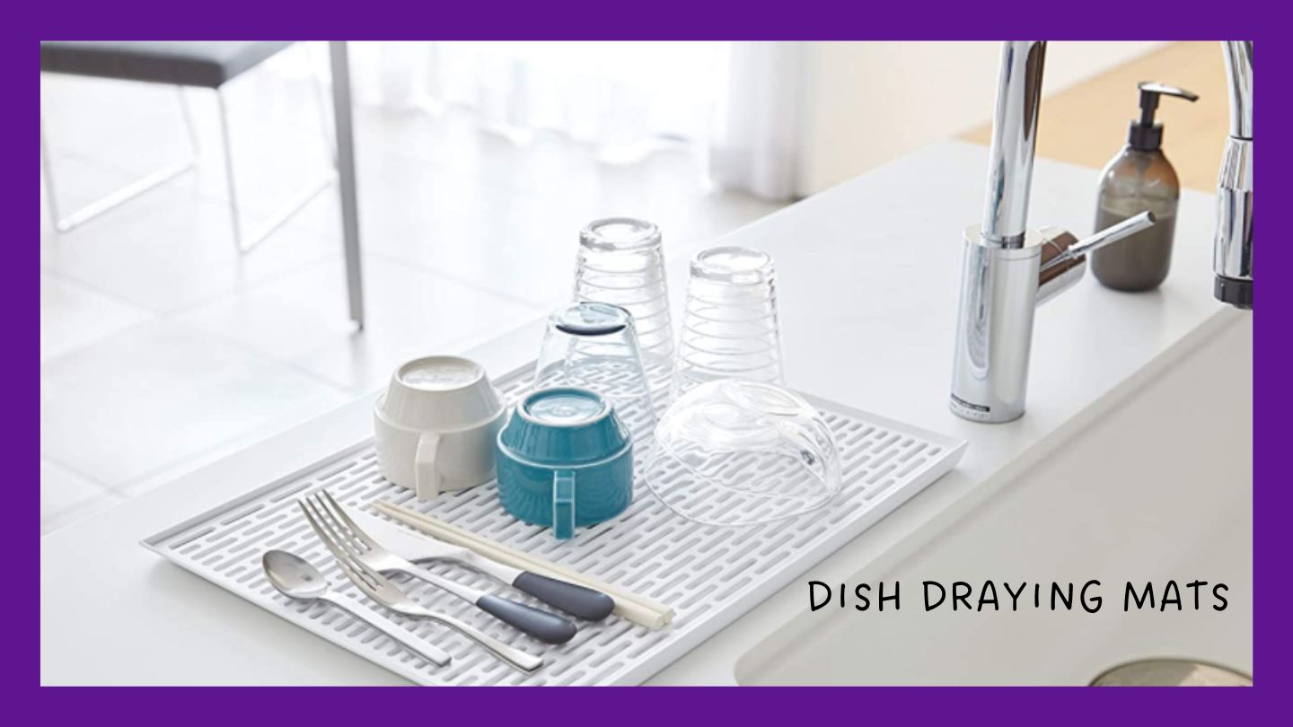 Silicone Dish Drying Mat, 40 x 30cm - Large Dish Drying Mat