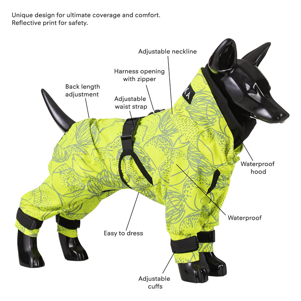 PAIKKA all cover long legged rain suit coat for dog