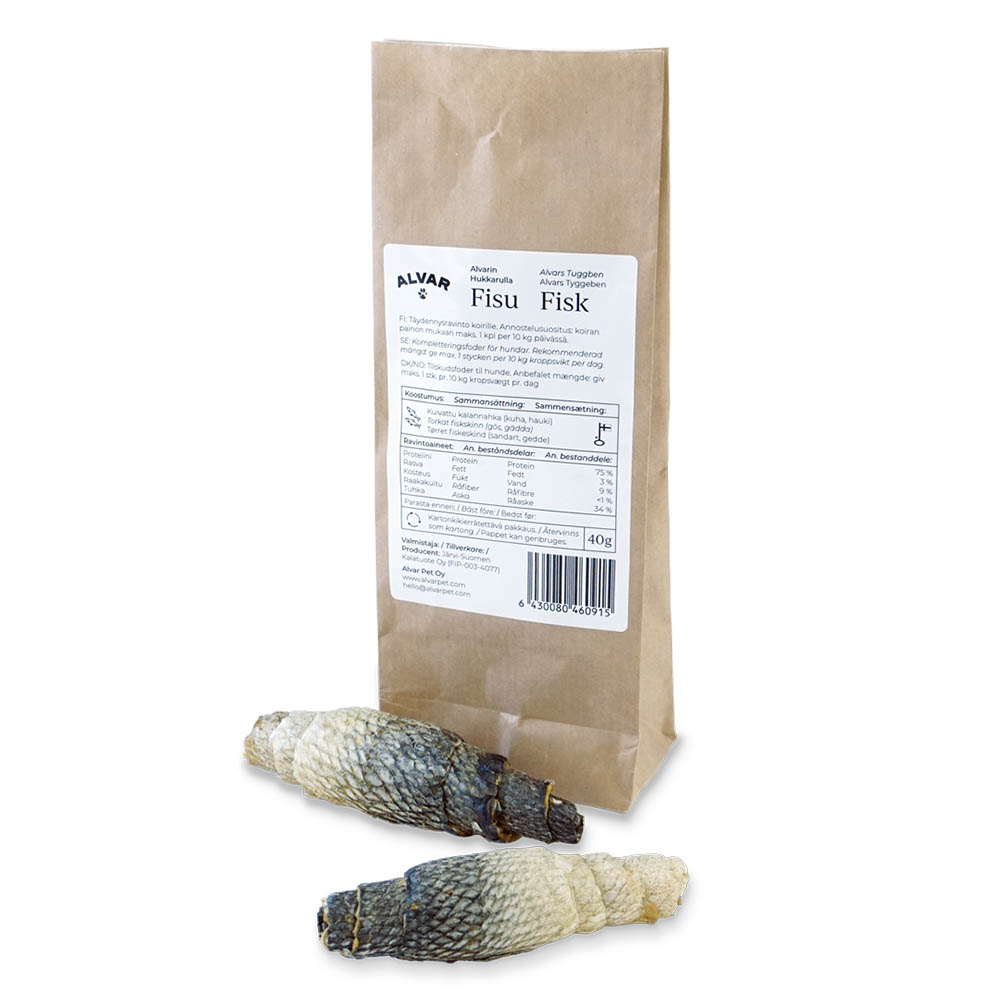 Alvar roll of fish climate smart dog treat