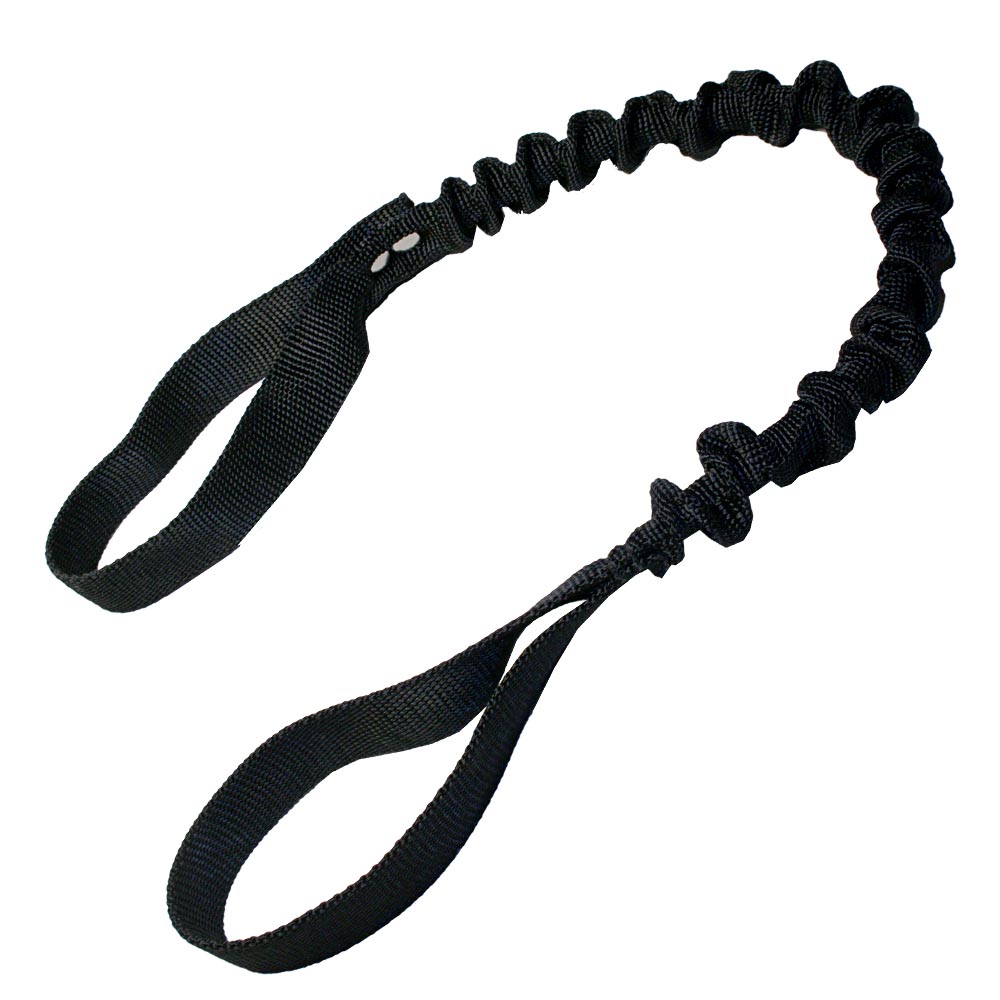 Svart expander bungee handtag att fästa på hundleksak
