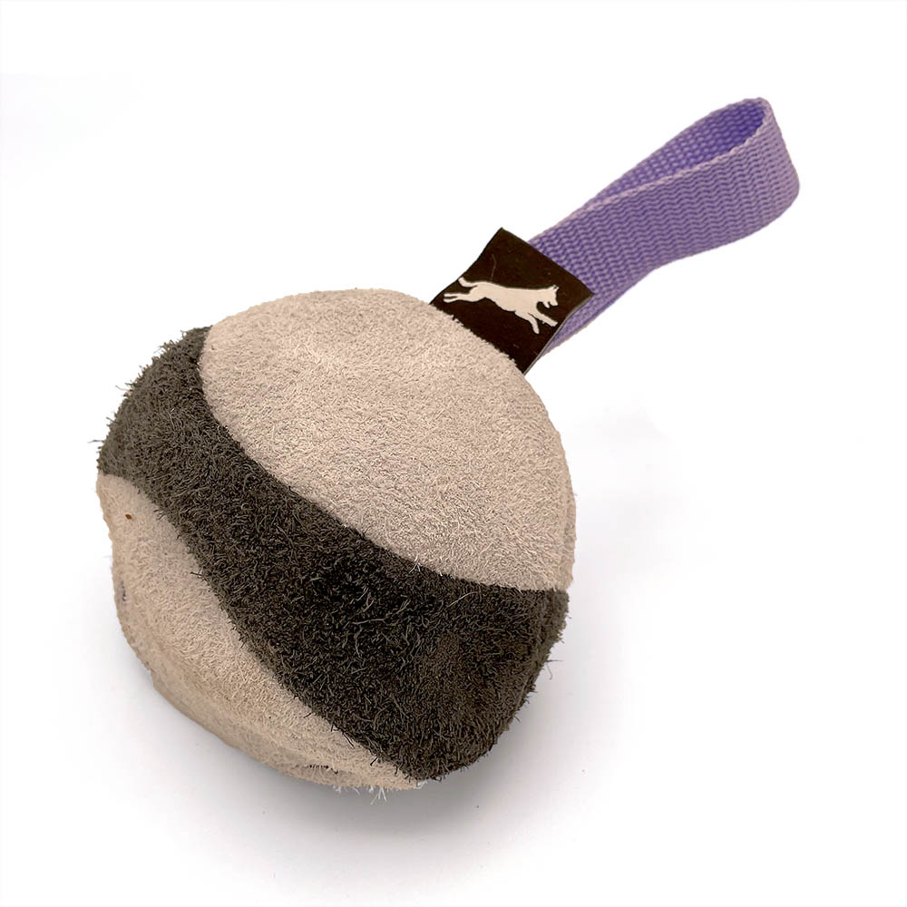Läderboll med handtag tålig hundleksak SportsK9