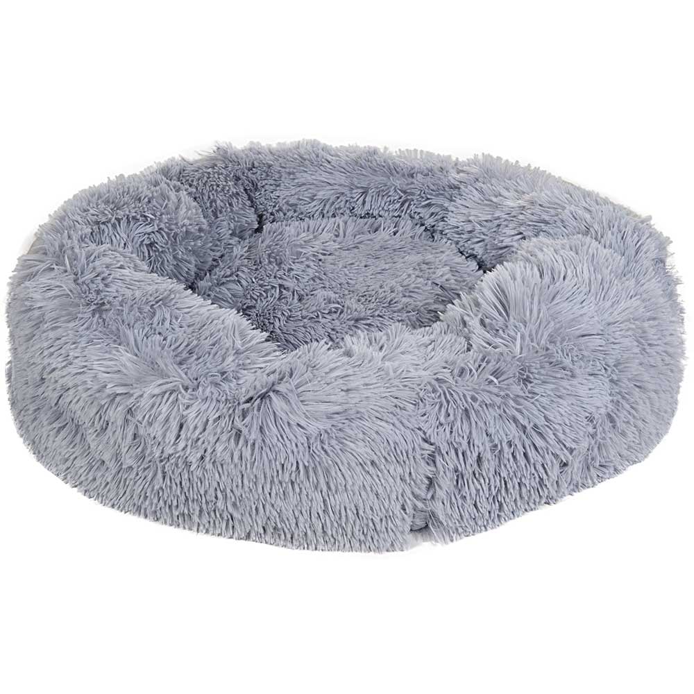 Rund och fluffig hundpuff donut hundsäng