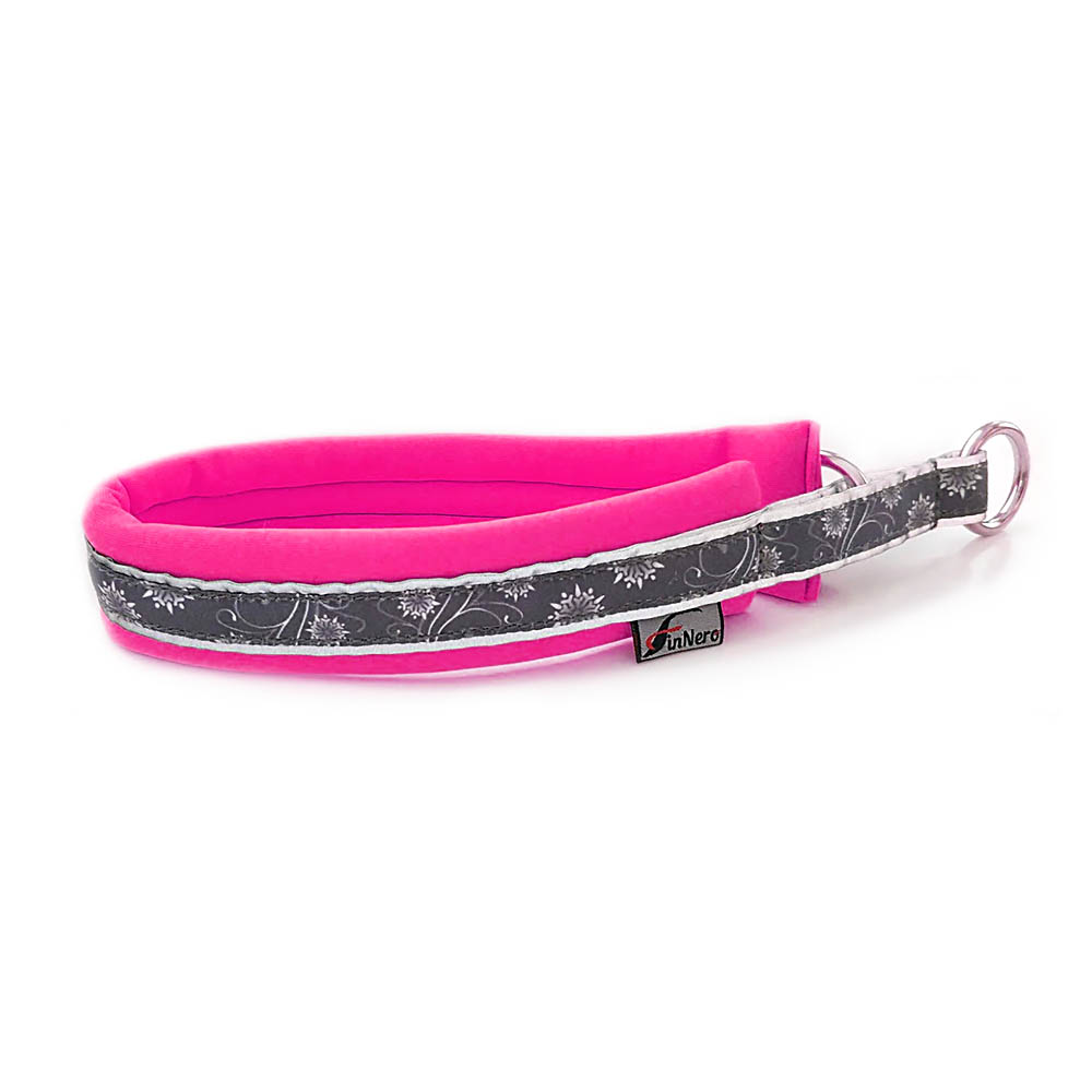 Vadderat halsband till hund halvstryp i rosa färg