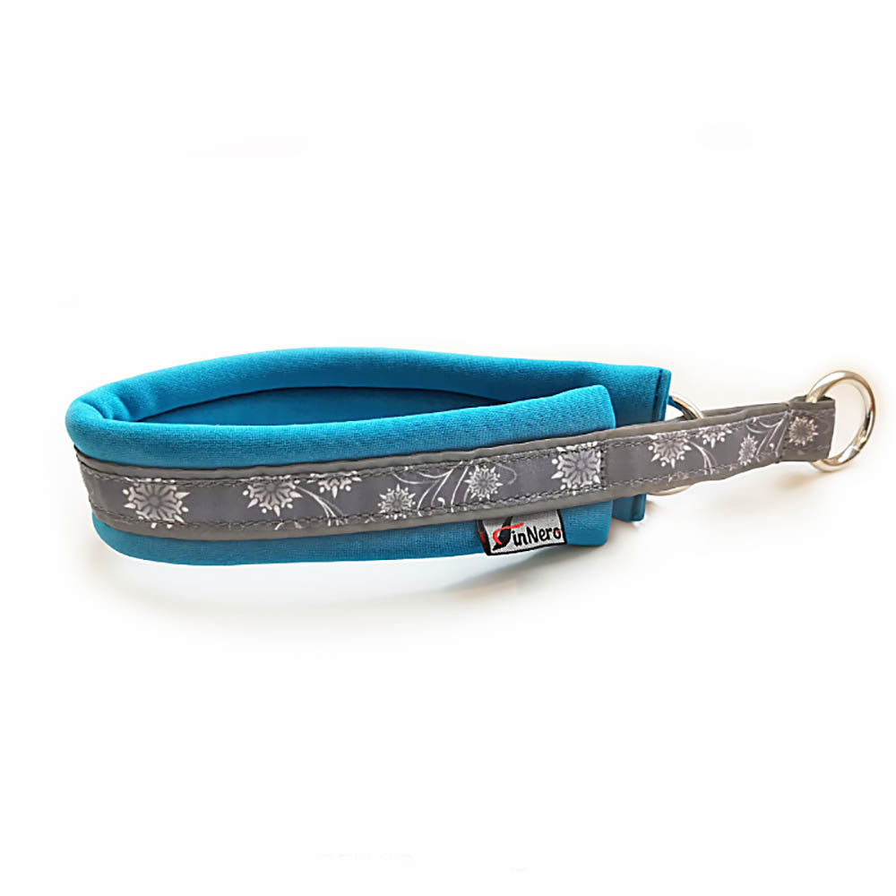Turkos hundhalsband från FinNero halvstryp