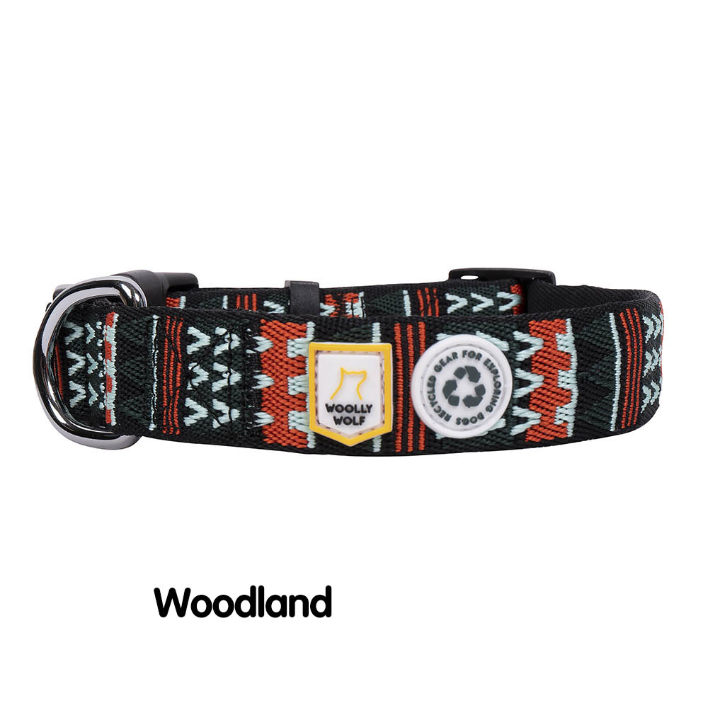 Woolly wolf woodland hund halsband återvunnet material
