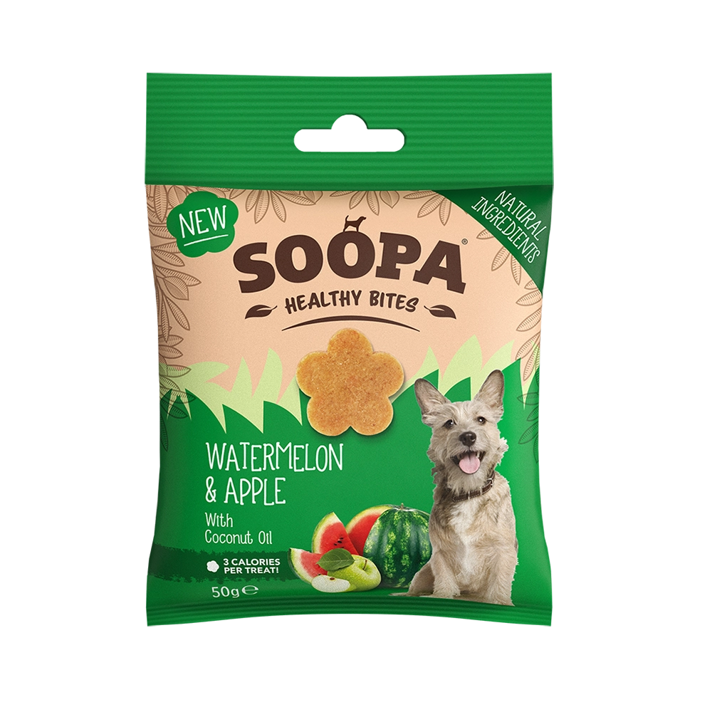 Soopa healthy bites watermelon apple vegetariskt hundgodis