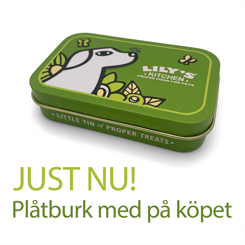 Lily's kitchen liten grön plåtburk medföljer gratis