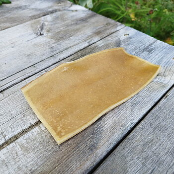 Dog chips chewing bone from Sweden