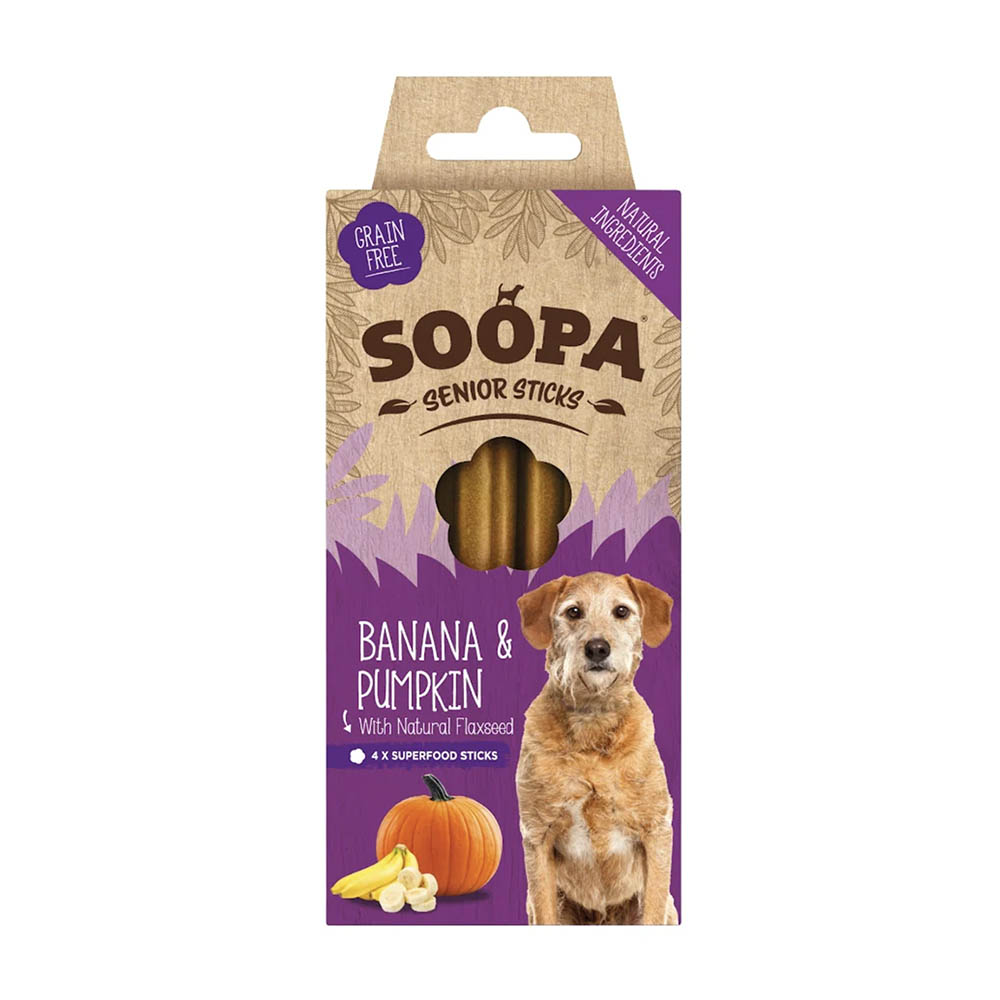 Soopa dental sticks senior till den äldre hunden