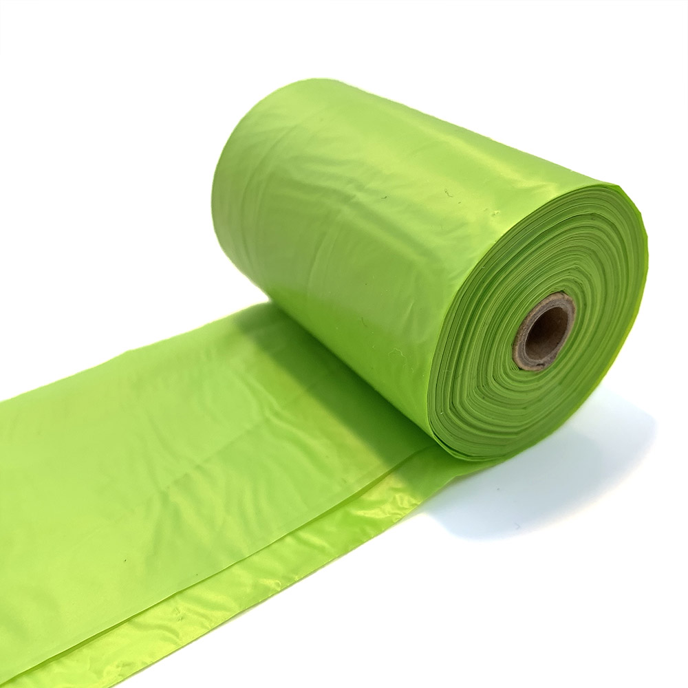 Neon grön lime bajspåse till hund miljövänlig av återvunnen plast