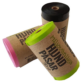 Hund bajspåsar av återvunnen plast