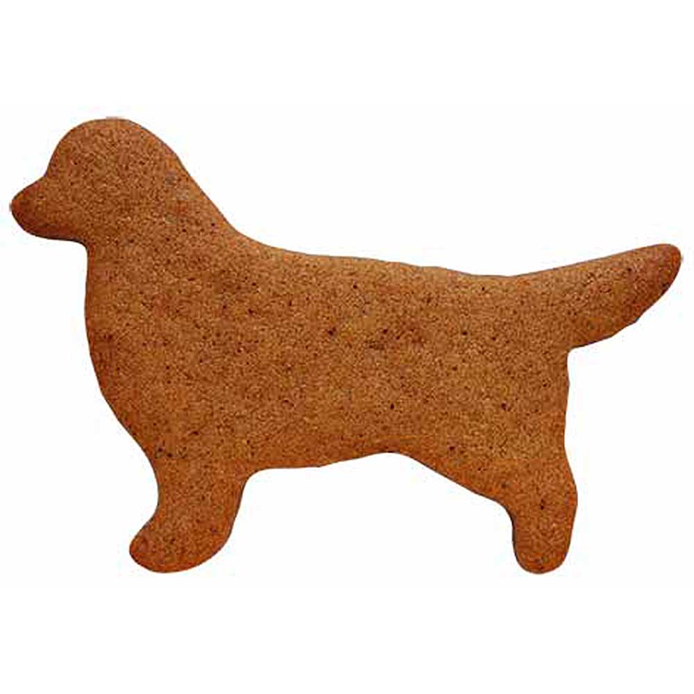 Bake a cake in the shape of a golden retriever