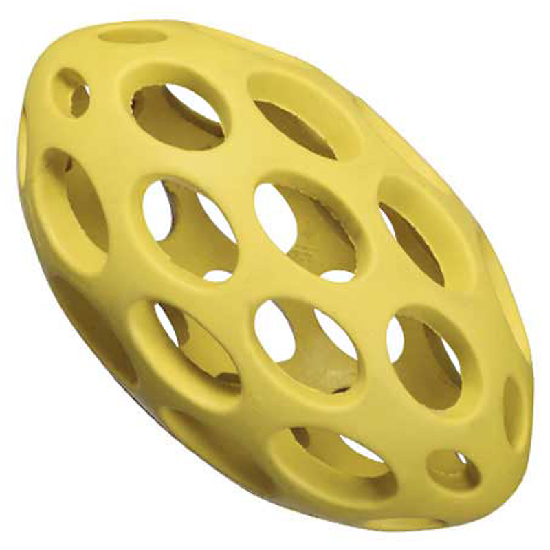 Yellow dog toy oval ball from JW