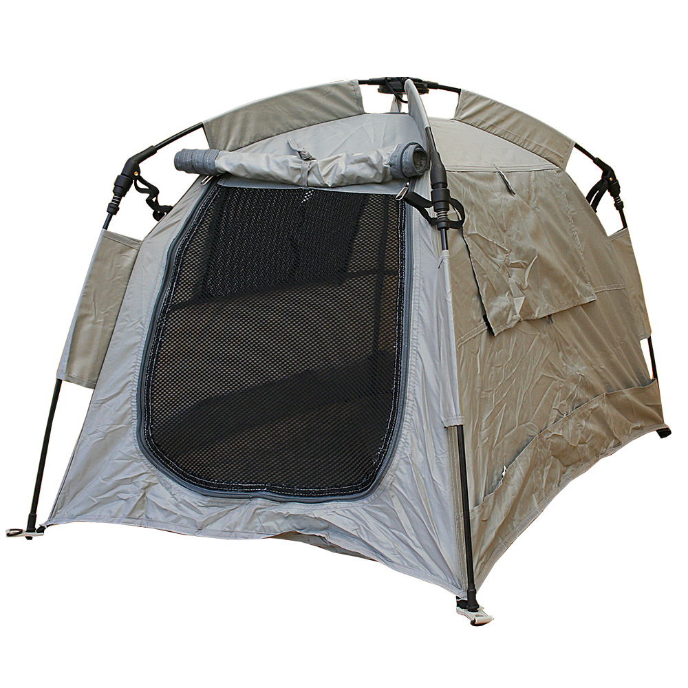 Grey tent soft cage for dog no loose parts