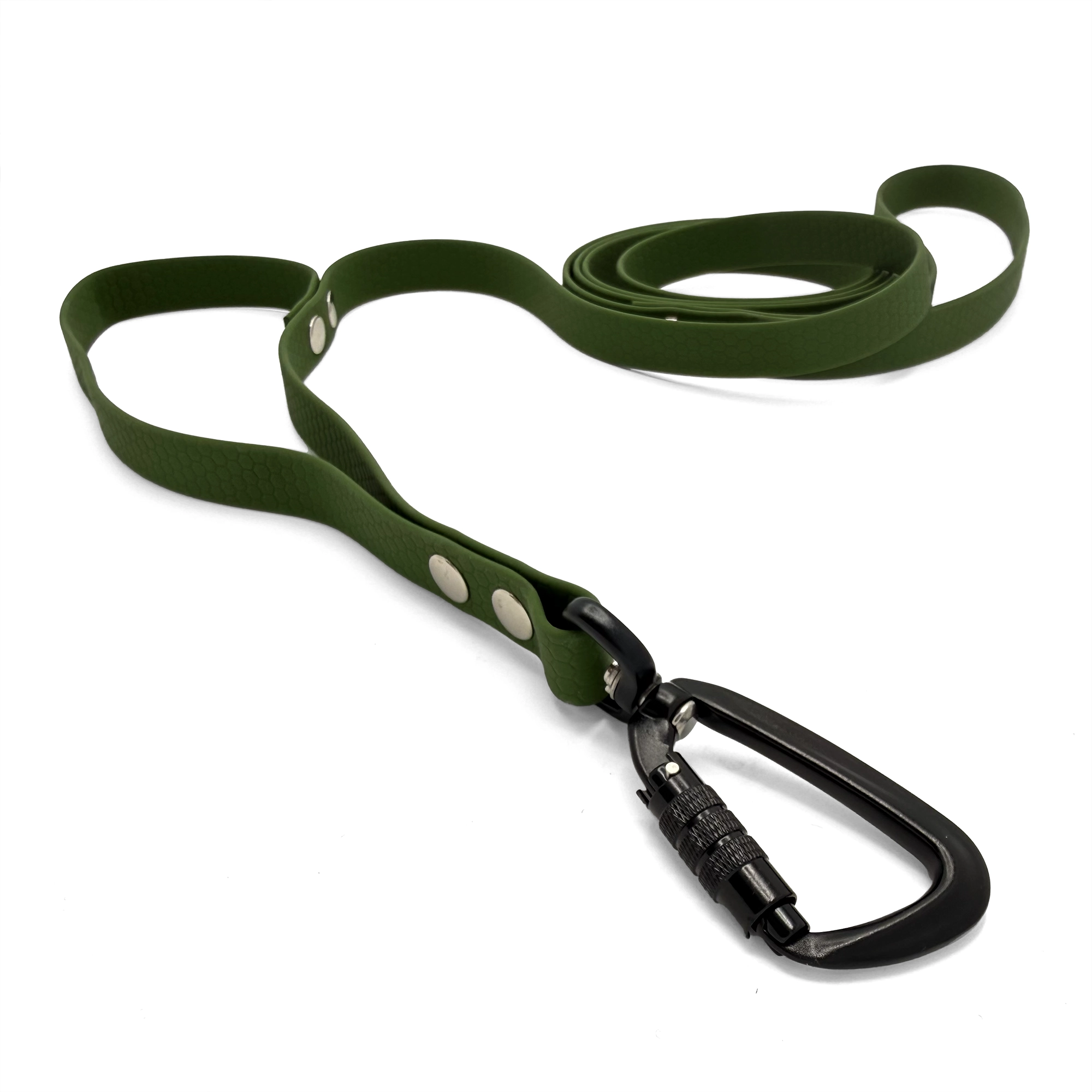 Hundkoppel med ett extra handtag nära hundens nacke