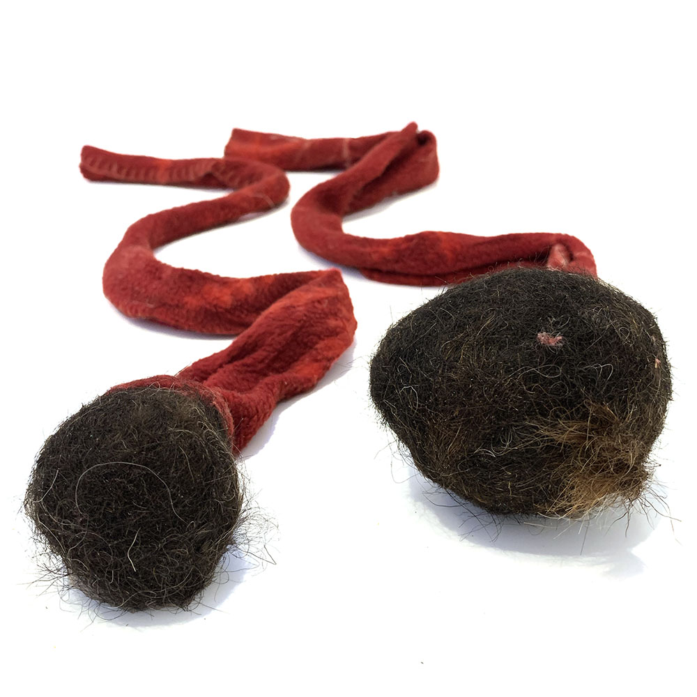 Sheep fur dog toy with a handle - 6