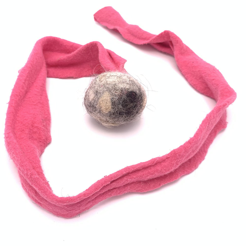 Sheep fur dog toy with a handle - 8