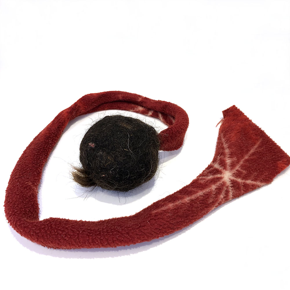 Sheep fur dog toy with a handle - 9