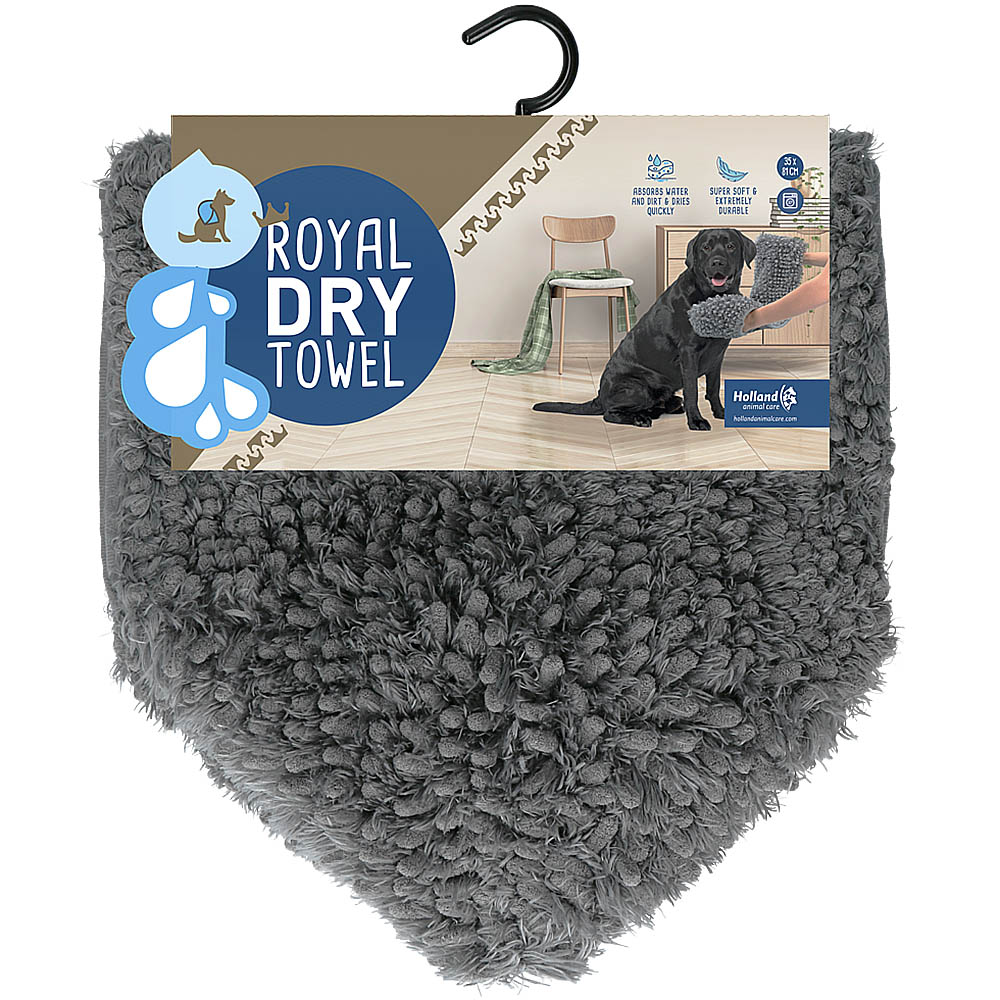 Effektiv liten handduk för att torka hunden ren från smuts och väta Royal dry