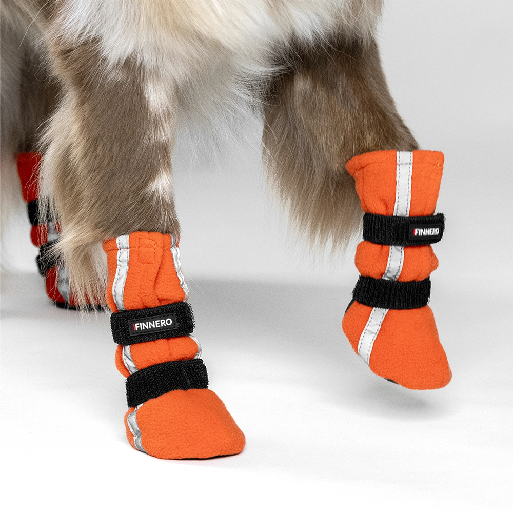 Warm dog booties soft fleece