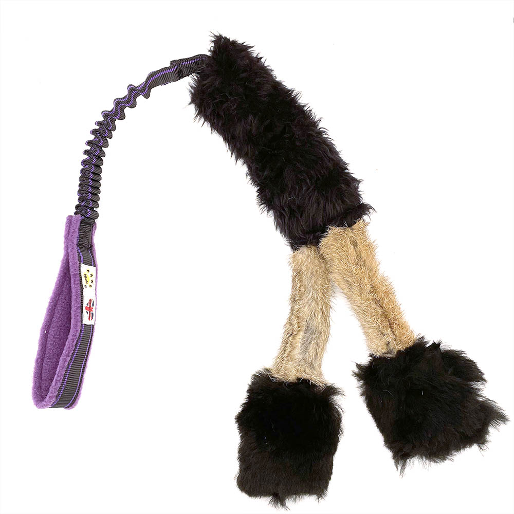 PawsPocket Bambino waggle dog toy with rabbit fur