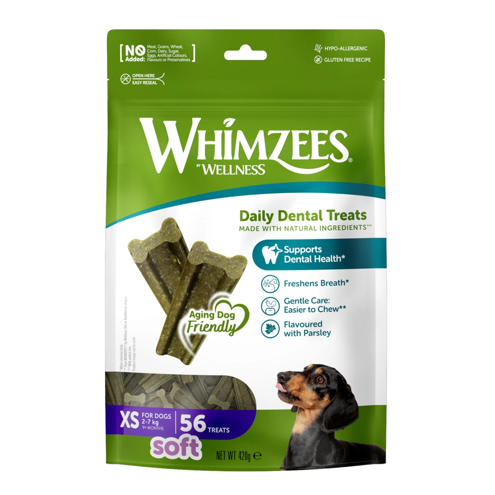 WHIMZEES soft mjuka dental sticks till den lilla seniorhunden