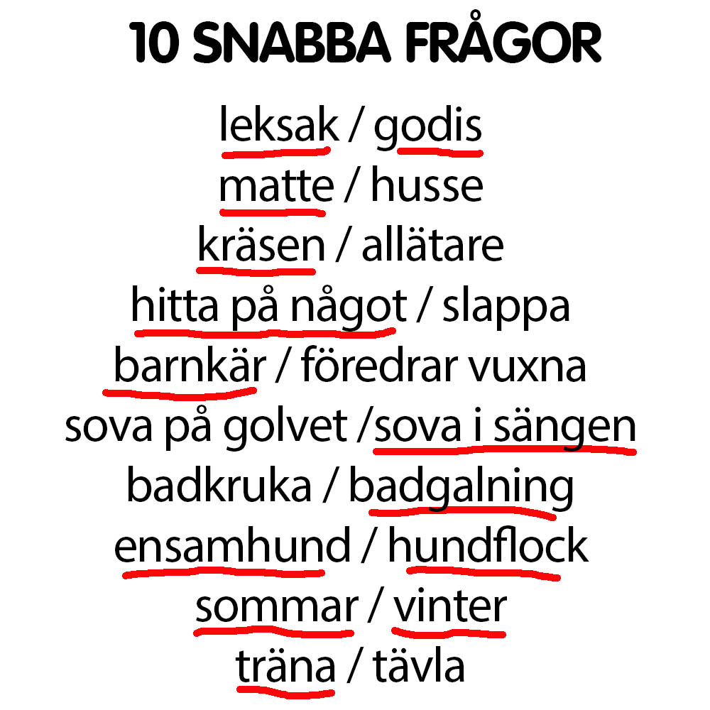 Snabba frågor
