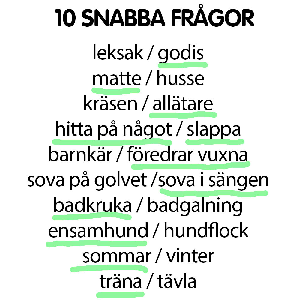 Snabba frågor 
