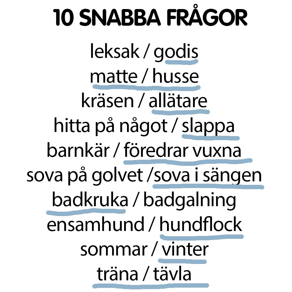Snabba frågor