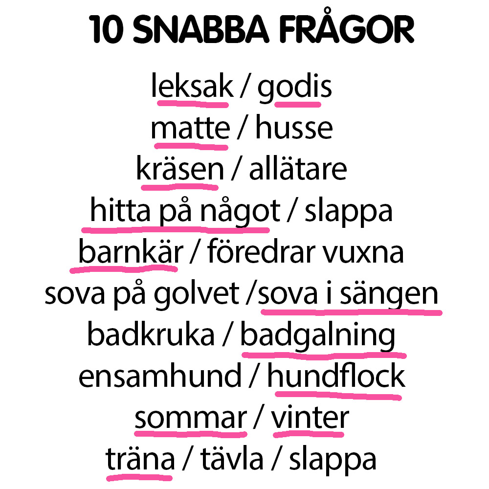 Snabba frågor Twix