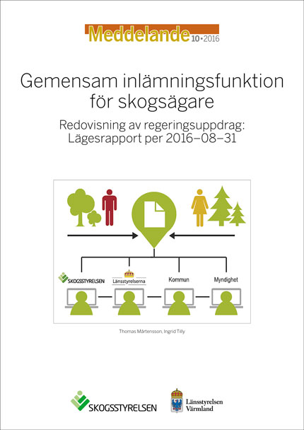 Meddelande 2016:10 Gemensam inlämningsfunktion för skogsägare-Redovisning av regeringsuppdrag: Lägesrapport per 2016-08-31
