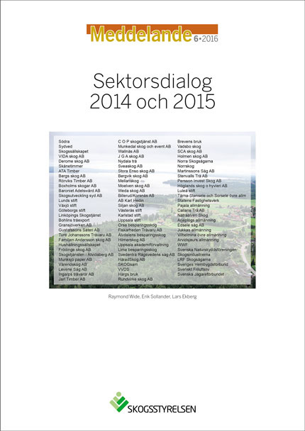 Meddelande 2016:6 Sektorsdialog 2014 och 2015