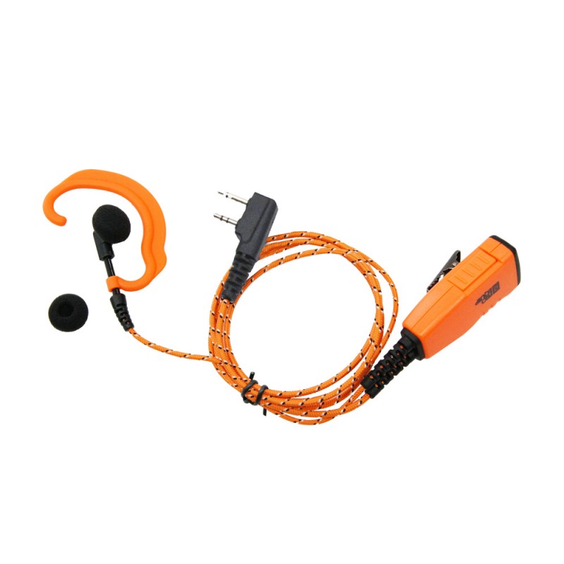 ProEquip PRO-P610L Headset med tygkablar orange robust mik/PTT och C-Mussla