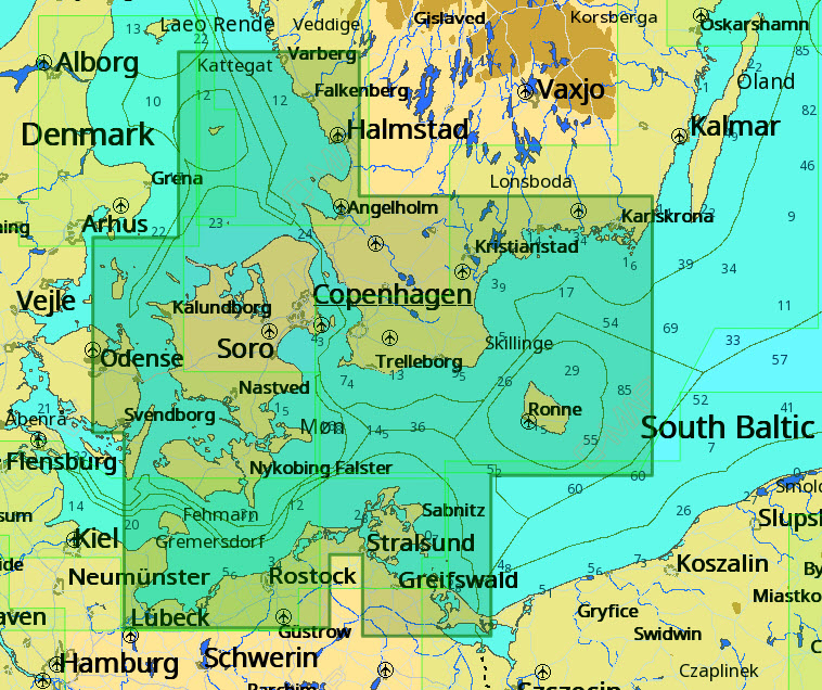 C-MAP Kullen - Malmö M109,  MAX Sjökort