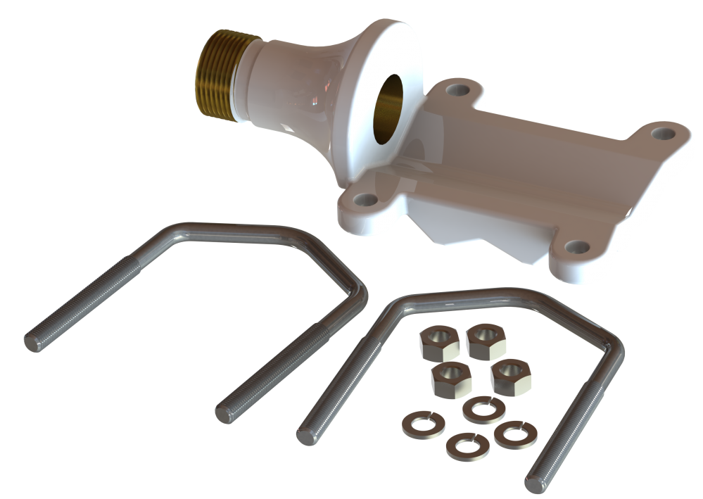 SCAN Mast/Rail Mount HD 1¼"-11 (G1") PU Brass Pole Bracket - 4